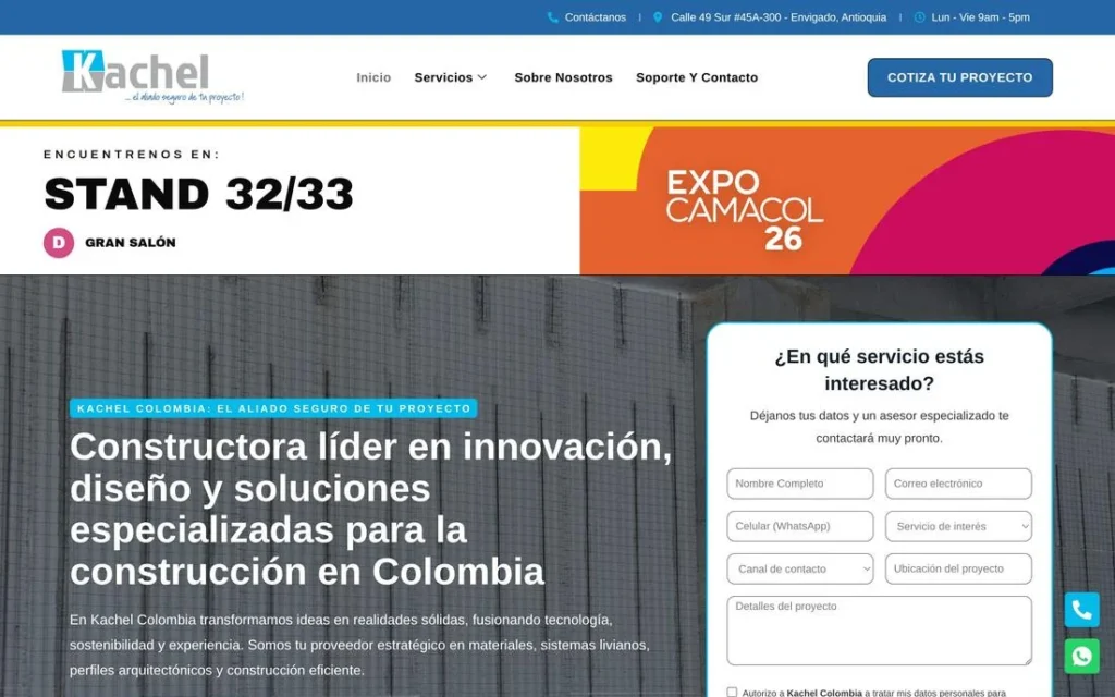 Captura del proyecto Kachel Colombia