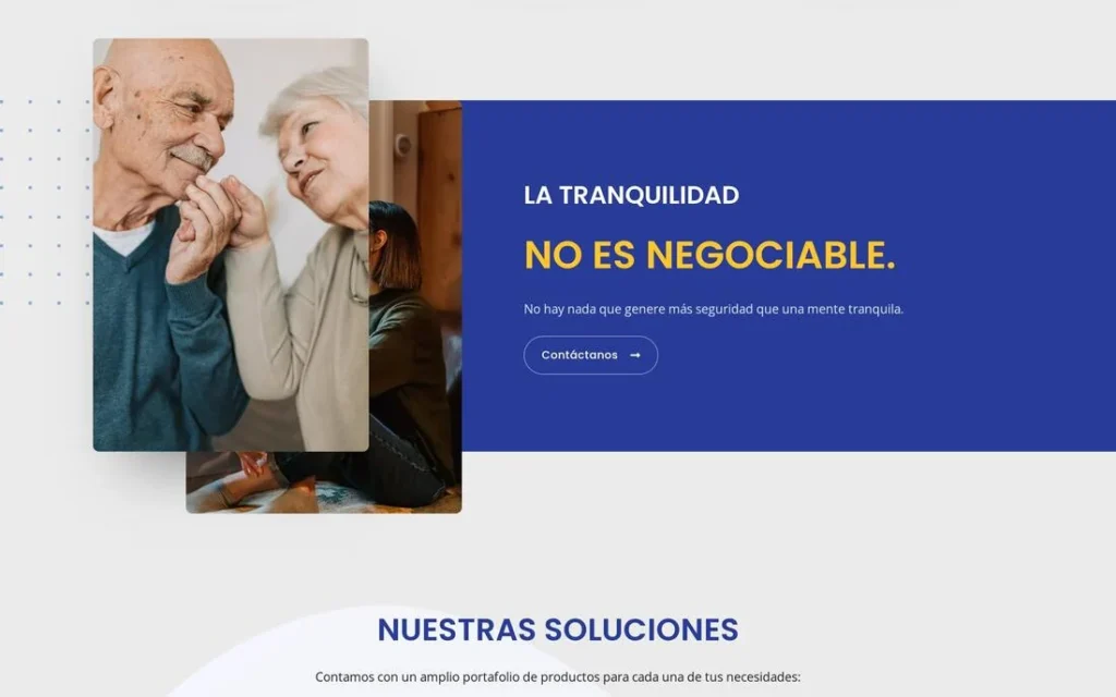 Mediar Seguros: sección interna del sitio