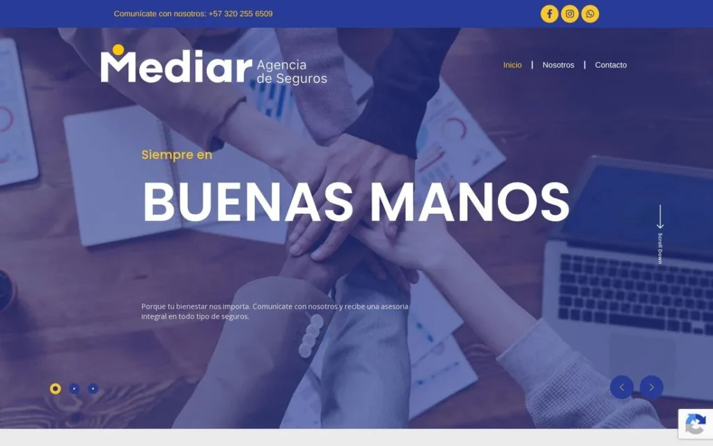 Captura del proyecto Mediar Seguros